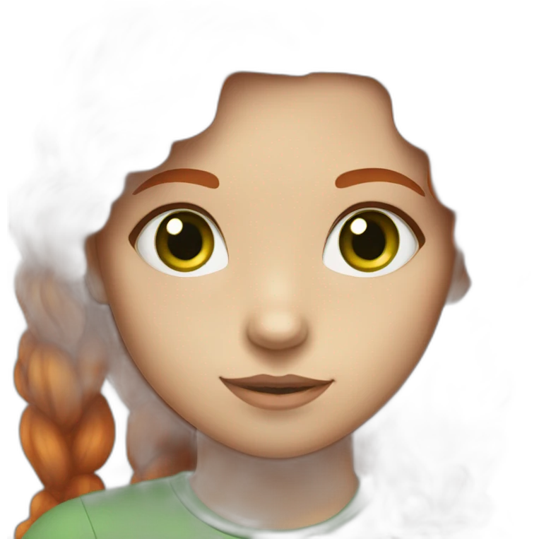 young white red hair girl with green eyes emoji