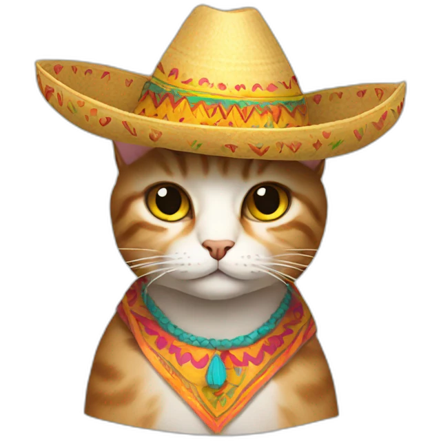 cat wearing a sombrero emoji