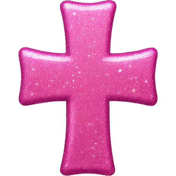 Glitter pink cross  emoji