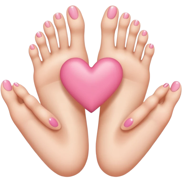 hand heart but with feet instead of a hand emoji