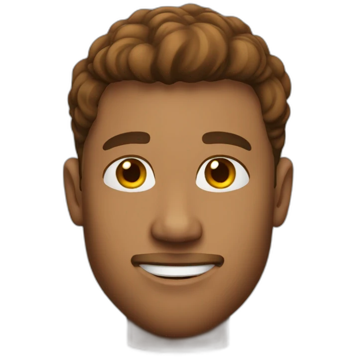 Guy with brown curry hair emoji