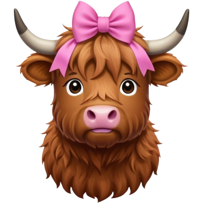 Highland cow with pink bow  emoji