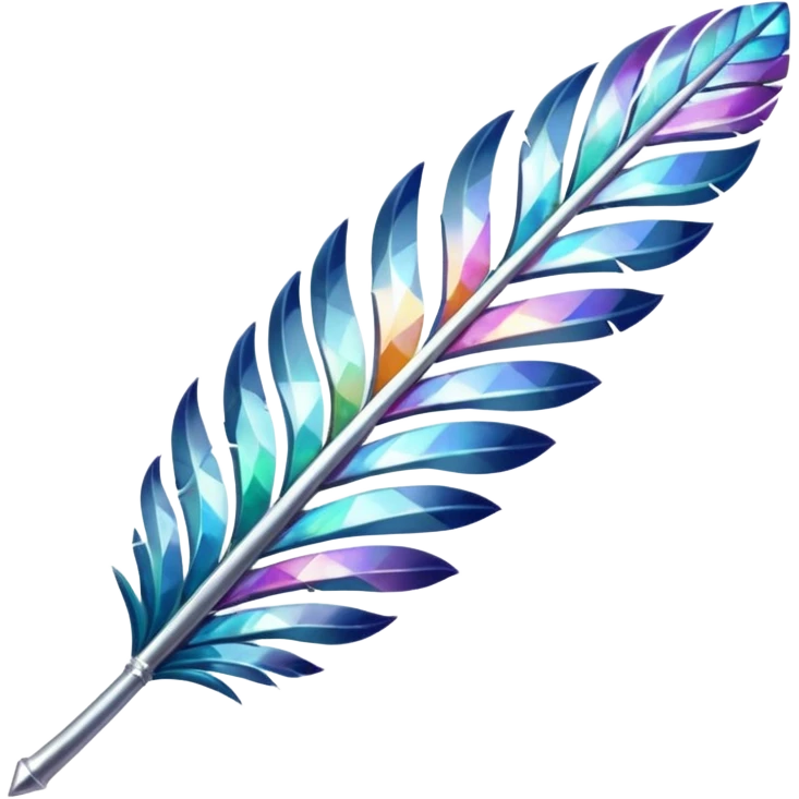 Crystal feather with diamond texture emoji