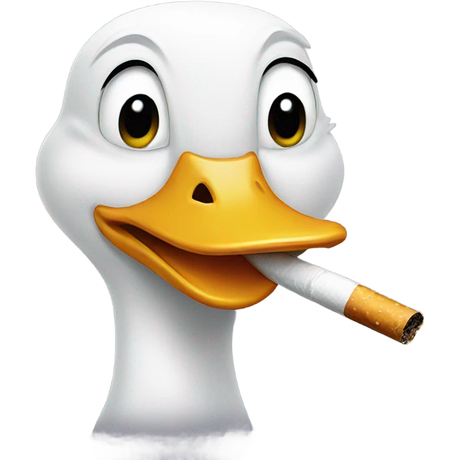 Duck with a cigarette  emoji