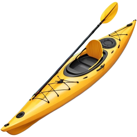 An icon showing a close-up of a sleek kayak with double-bladed paddles gliding through water. Splashes surround the boat as it cuts across a calm surface, symbolizing speed and focus. Transparent background emphasizes the dynamic and personal nature of kayak paddling. emoji