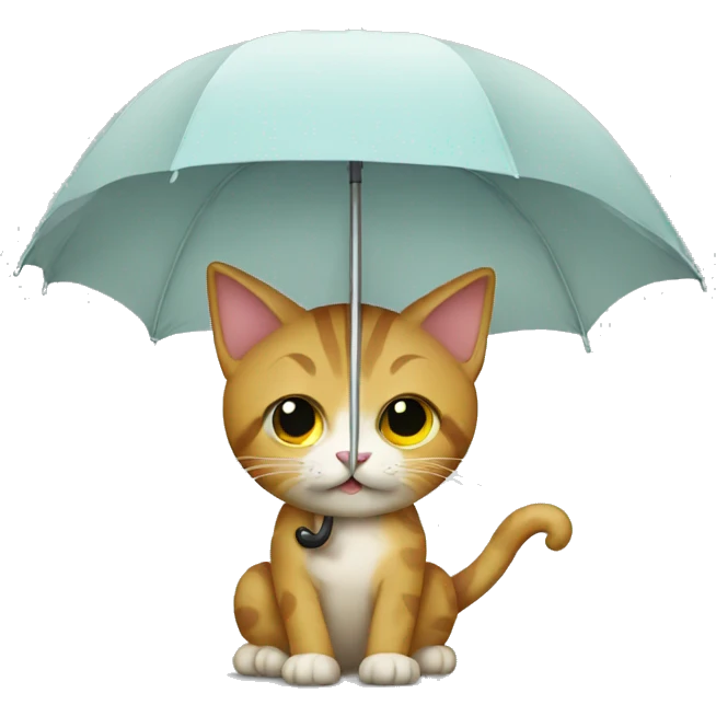 Cat with umbrella emoji