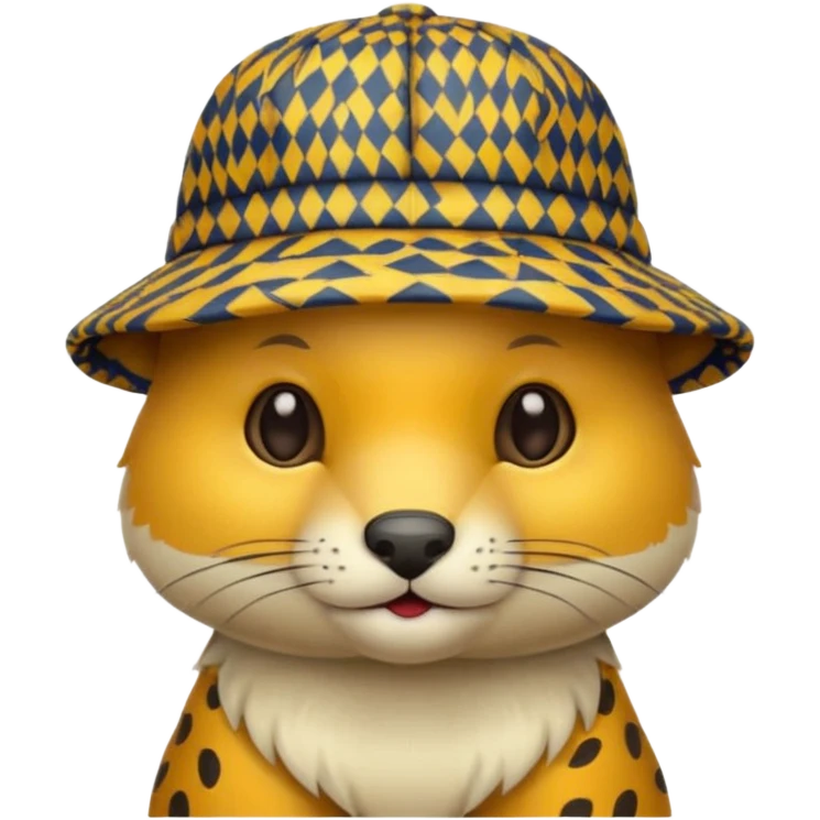 animal wearing patterned hat  emoji