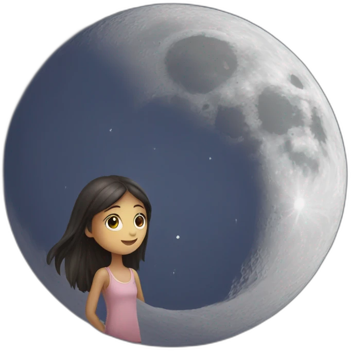 Moon with with girl emoji