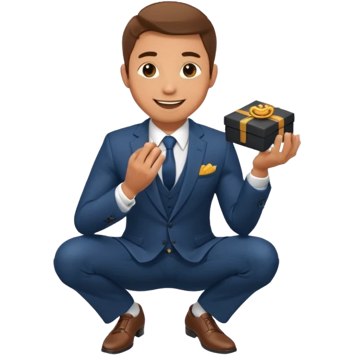man kneeling and asking for marriage emoji