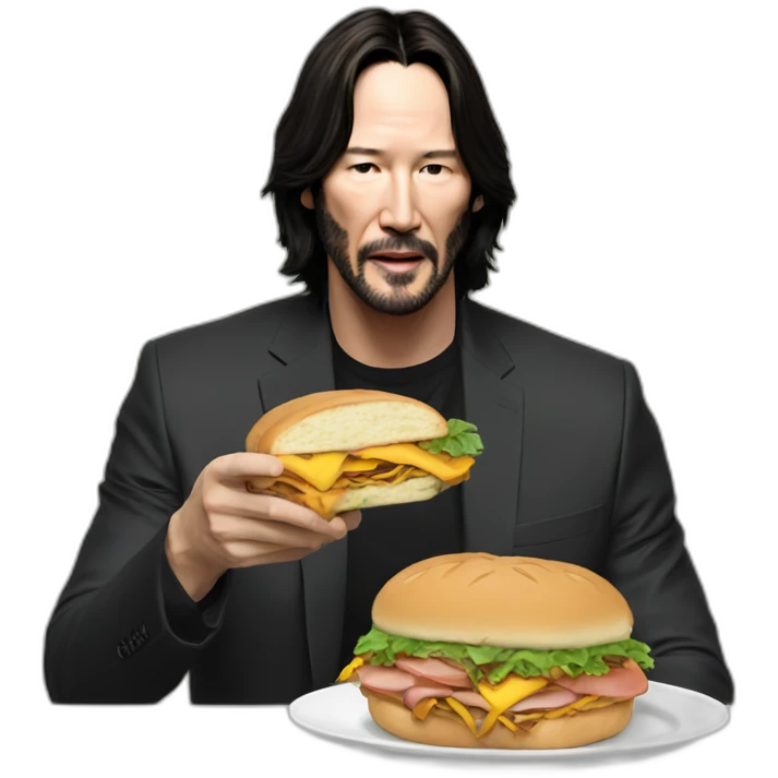 Keanu reeves eating sandwich emoji