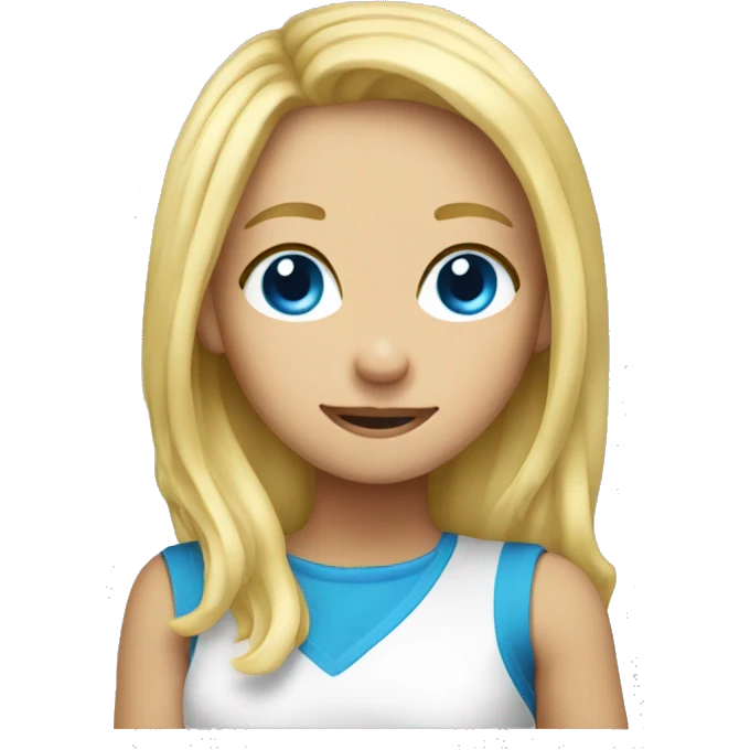 Blonde hair blue eyes girl dabbing  emoji
