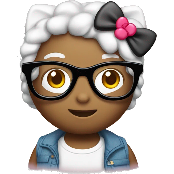 Hello kitty wearing glasses emoji