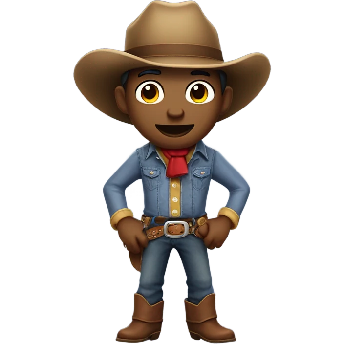 Cute cowboy with an eggplant in its mouth emoji