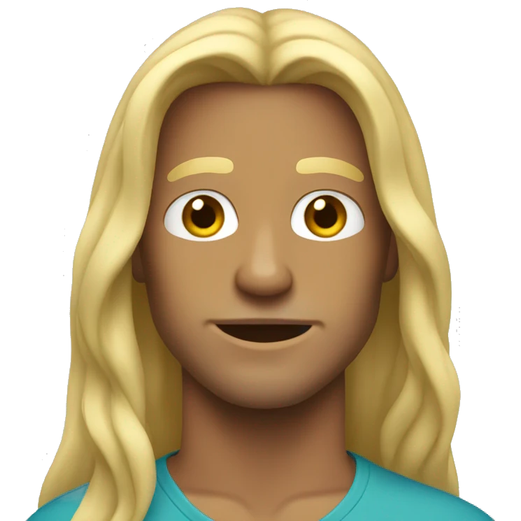 Surfer with blond long hair emoji
