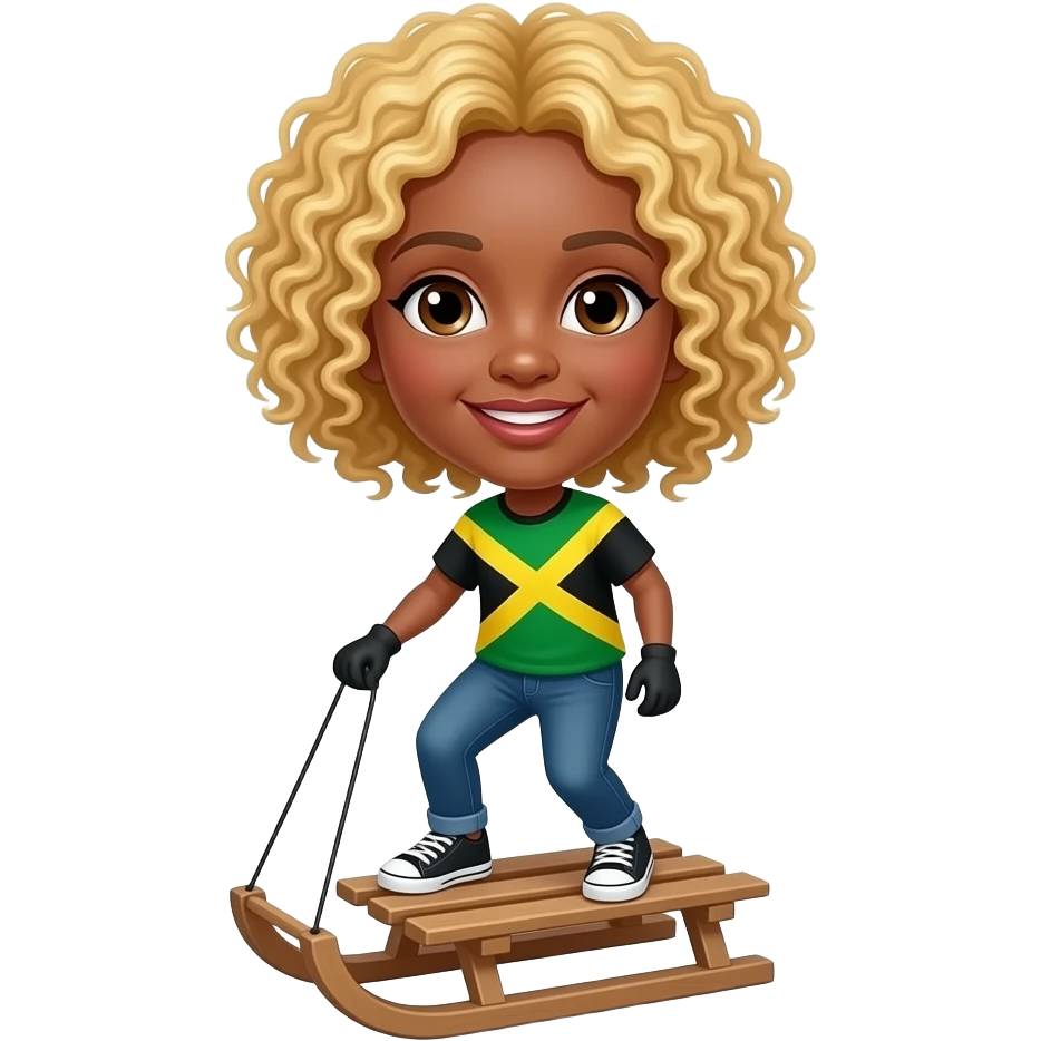 jamacan curly blonde hair with a bob sled emoji