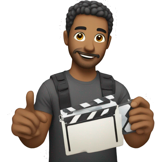 man holding a movie film cutte emoji