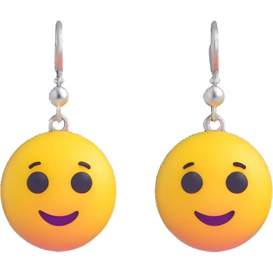 earring shaped like an emoji emoji
