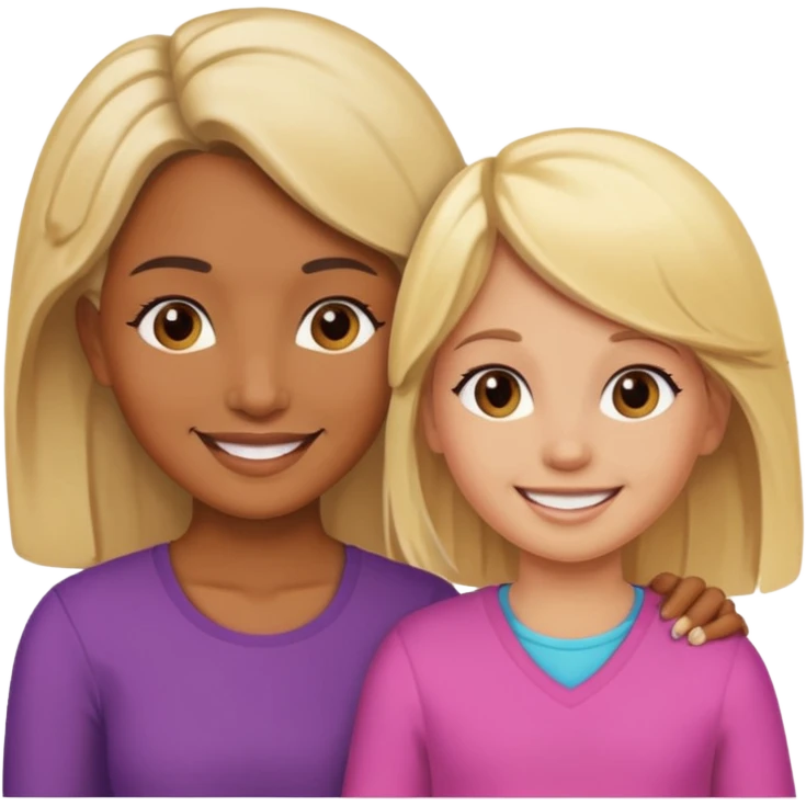 Maman brune et fille blonde emoji
