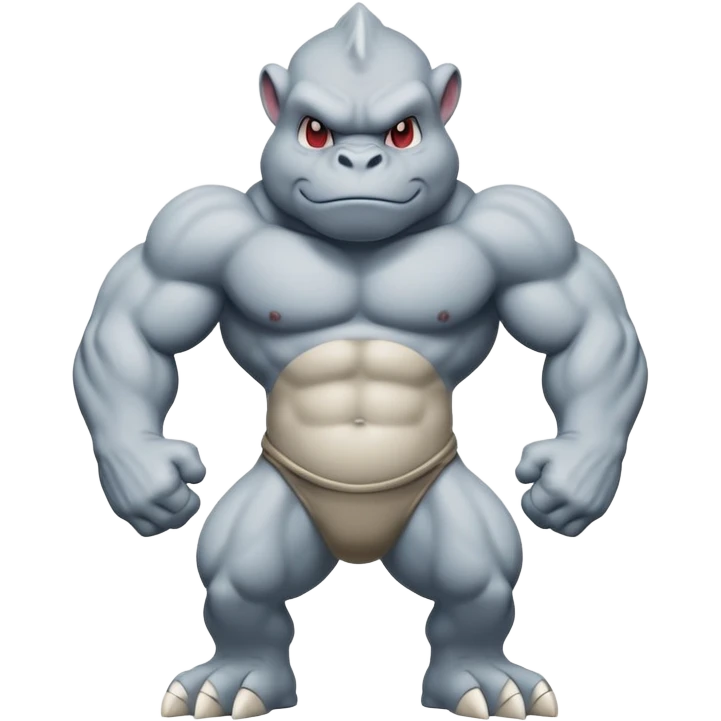 Machop standing confidently with arms crossed, inspired by the reference image emoji
