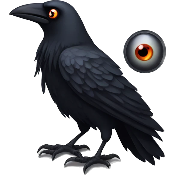 three eyed raven, crow with three eyeballs  emoji