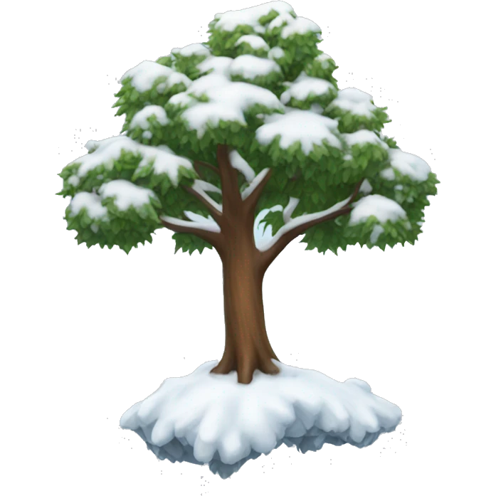 A tree with snow on top emoji
