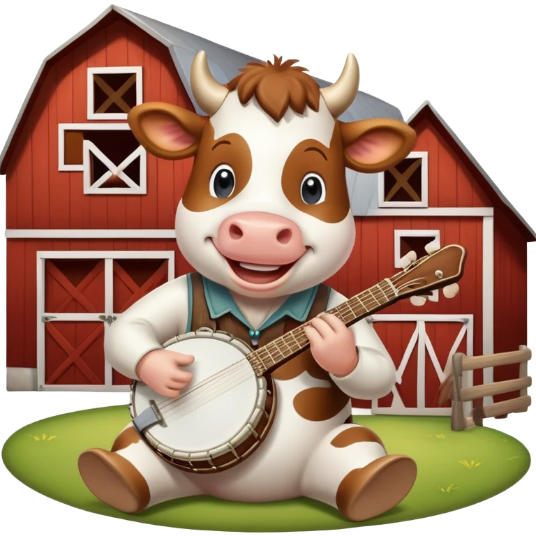 Cow playing banjo emoji