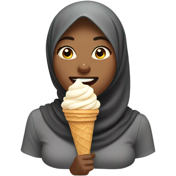 Hijabi eating ice cream  emoji