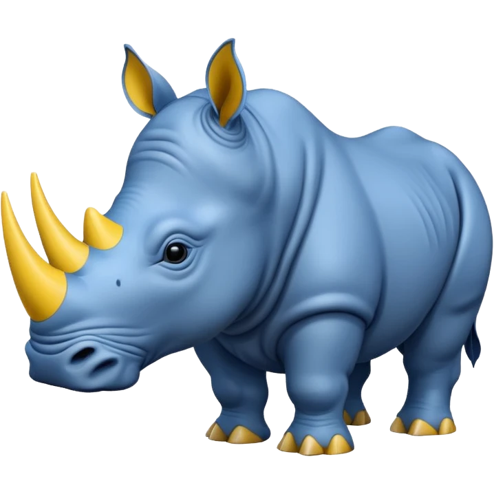 Blue yellow rhino emoji