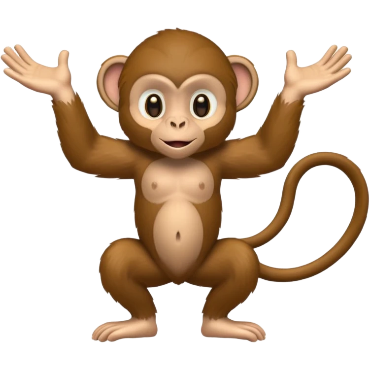 Monkey Showing his waist using both hands keeping the hand above the thighs  emoji