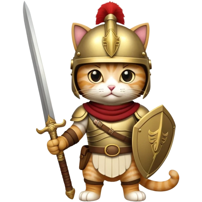 cat dressed as a trojan soldier emoji