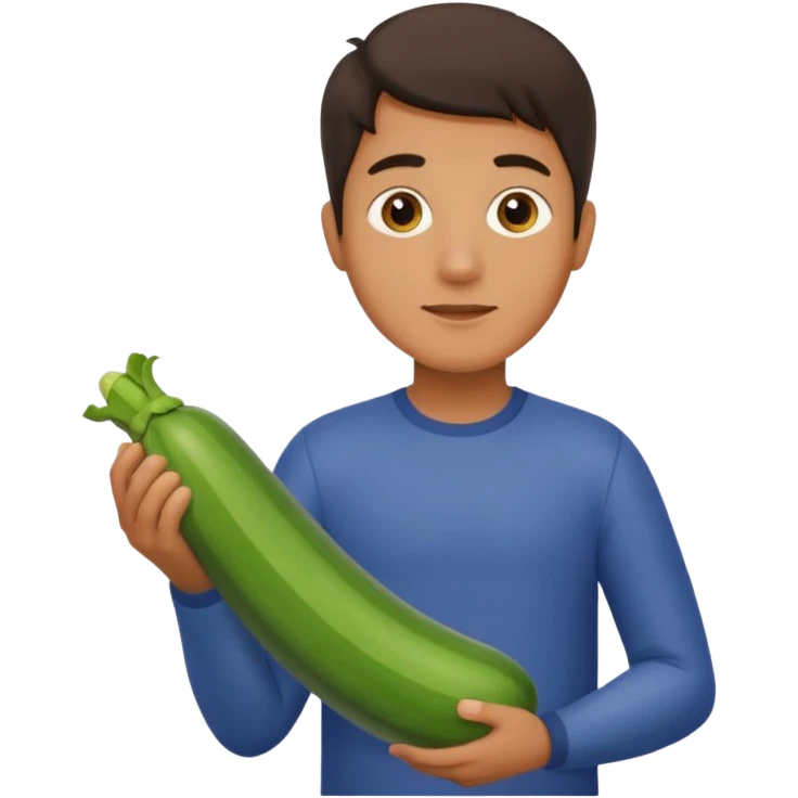 man. carrying a zucchini emoji