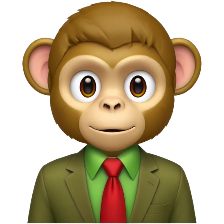  monkey with green shirt,red tie emoji