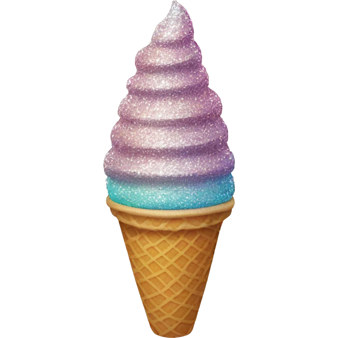 Glittery icecream cone emoji