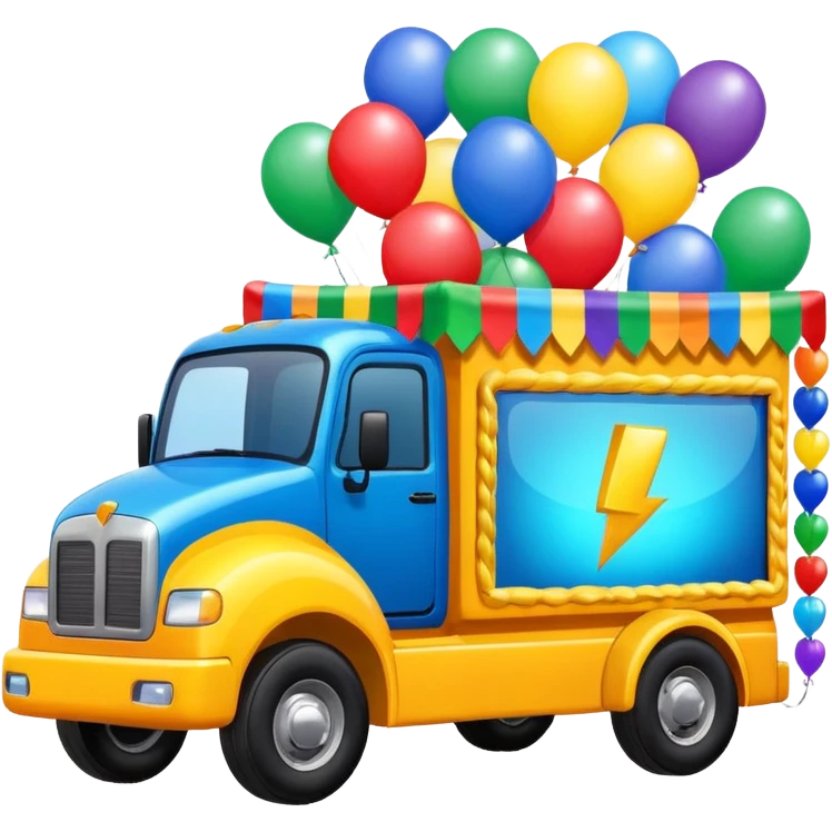 Caminhão elétrico carnaval emoji