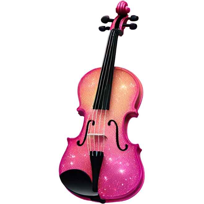 Pink ombre violin with glitter  emoji