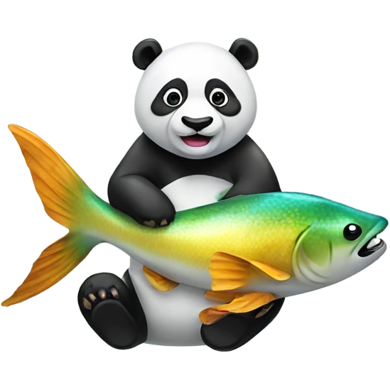 Panda with fish emoji