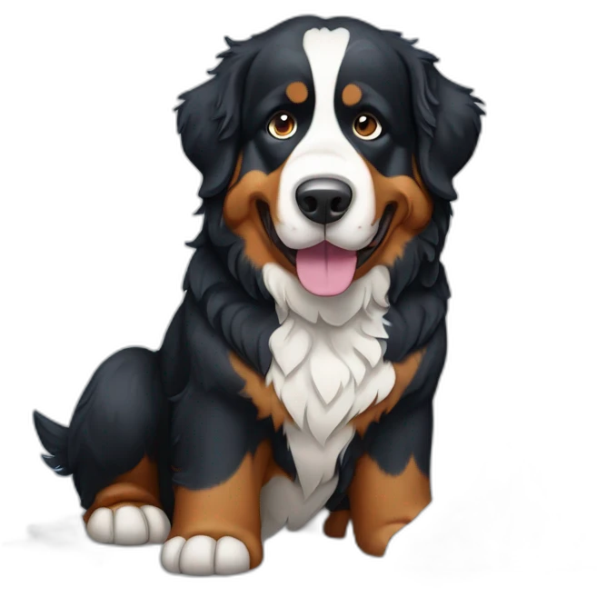 bernese mountain dog near ice emoji