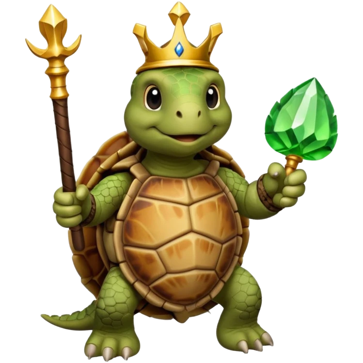 royal staff tortiose with scepter in left hand emoji