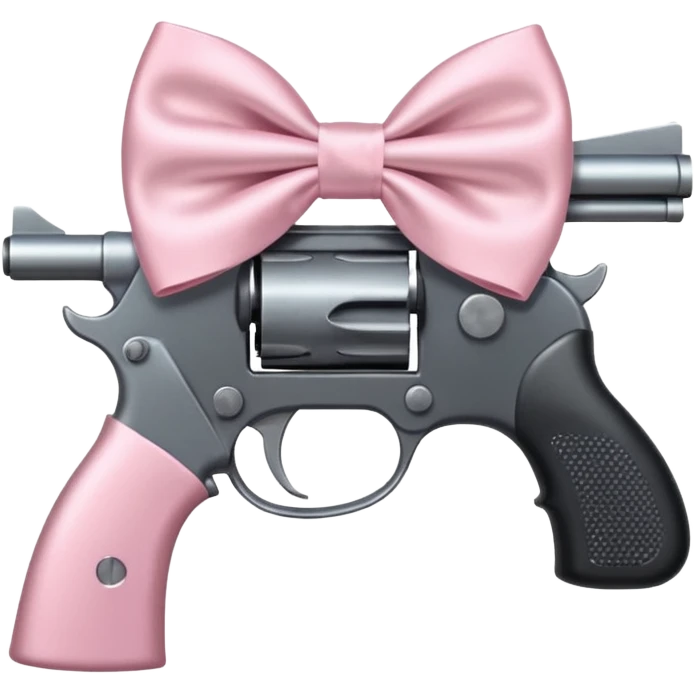 Gun with a light pink bow  emoji