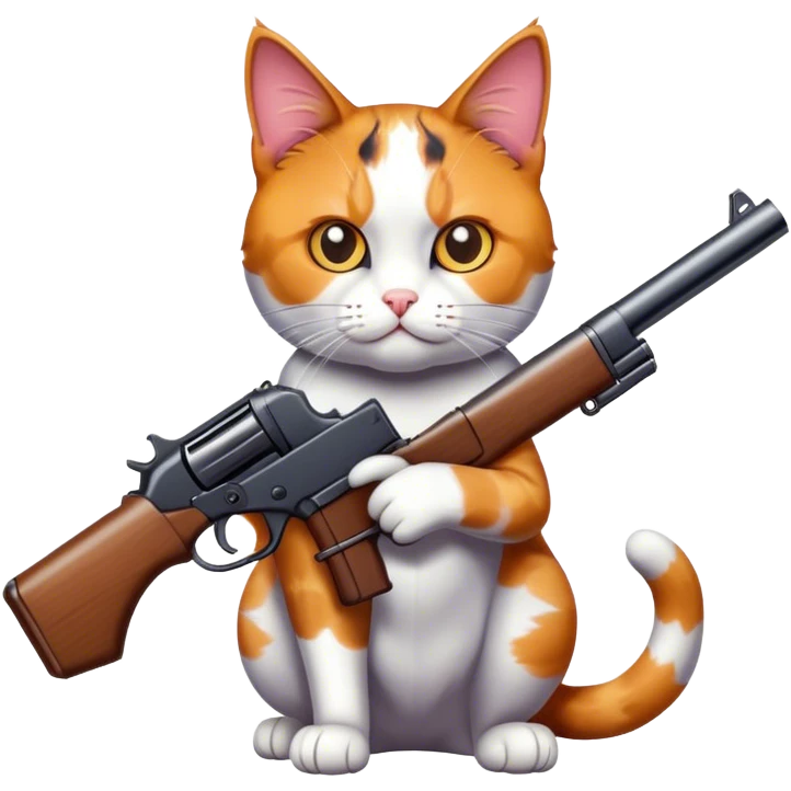 Cat with a gun emoji