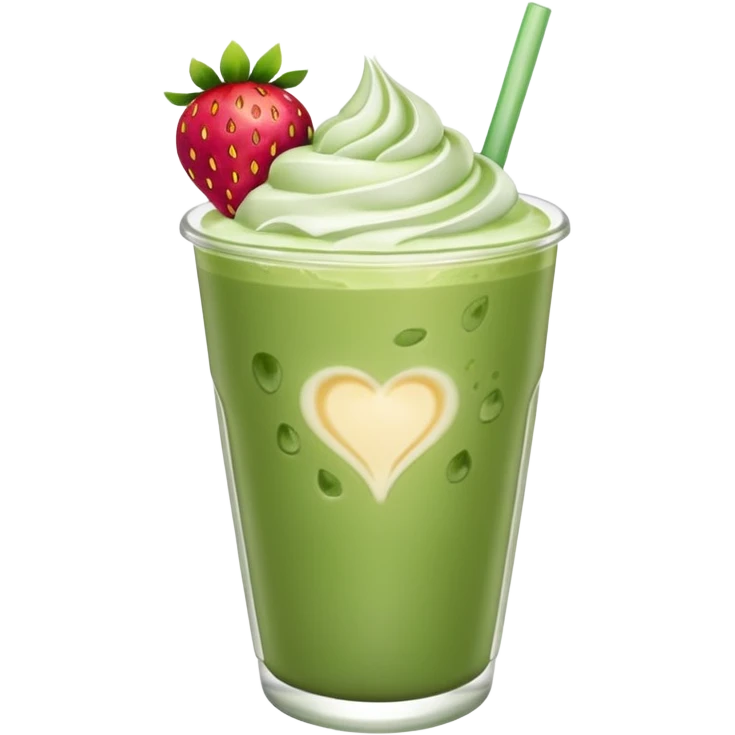 iced matcha latte strawberry  emoji