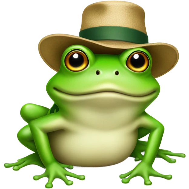 Frog with a hat emoji