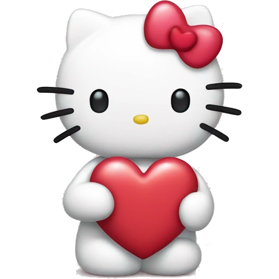 hello kitty giving a heart emoji