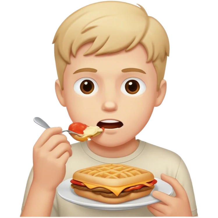 White boy eating food  emoji
