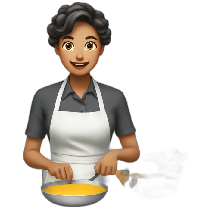 mujer - cocinando - rico emoji