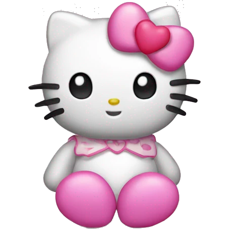 Hello kitty with pink hearts  emoji