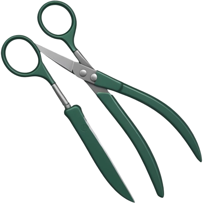 gardening scissors dark green  emoji