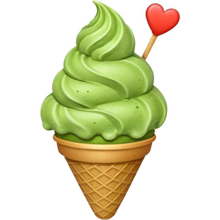 heart shape matcha ice cream heart cone heart heart heart emoji