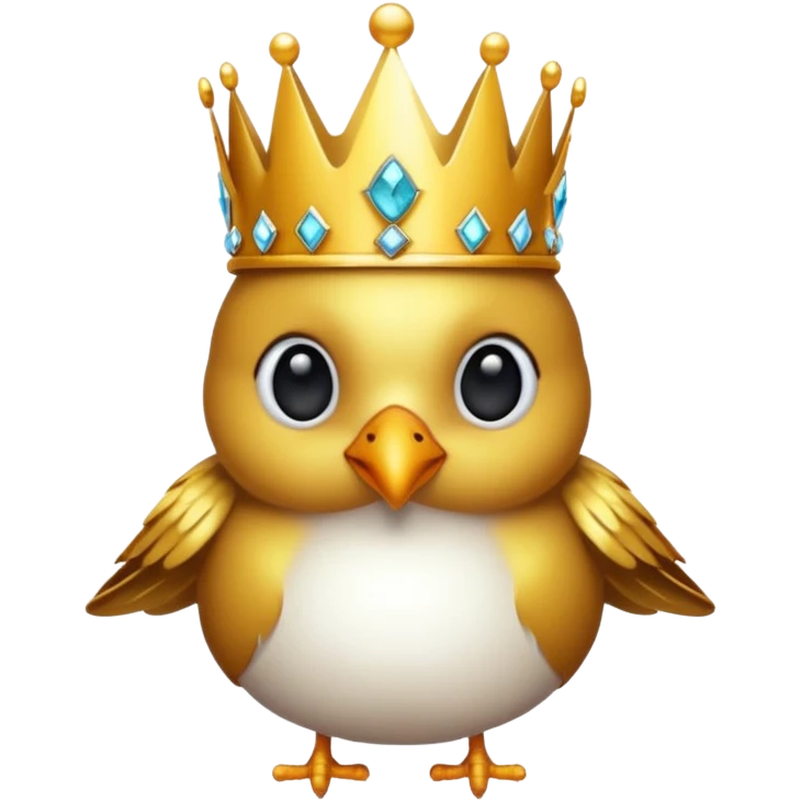 bird with crown and big earrings single vibrant colour  emoji