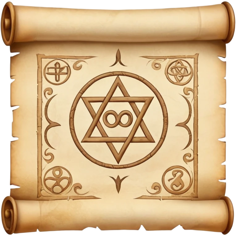 mystical scroll with ancient symbols emoji